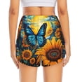 thumbnail image 3 of Picia Colorful Cloud Butterfly Sunflower Pattern Women's 2 in 1 Athletic Running Shorts High Waisted Workout Casual Gym Sweat Shorts with Comfy Liner Zipper Pockets-Large, 3 of 9