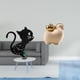 thumbnail image 2 of Reloj de pared con forma de gato, bonito reloj de pared, mini estatua de animal, decoración del hogar, artesanías, escultura de animal de cerámica, di, 2 of 8