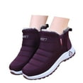 thumbnail image 3 of Wovix Women's Thermal Boots Winter Ankle on Short Comfortable Waterproof Snow Walking Fuzzy Booties Wide Arch Support Shoes Purple 39, 3 of 7