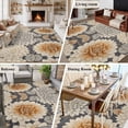 thumbnail image 6 of Retro Dahlia Flower Area&nbsp;Rug 5x7ft Floral Plant Grey Beige Art Watercolor Non-Slip&nbsp;Washable Square&nbsp;Rugs Soft Felt Indoor Floor Mat for Bedroom Kitchen Living Room Bathroom, 6 of 9