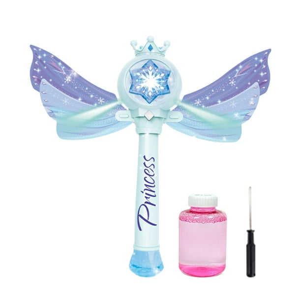 Soplador de burbujas Princess Bubble Rod Bubble Solutions para niñas y niños pequeños azul