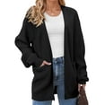 thumbnail image 3 of UVN Sweaters for Women Fall Winter Open Front Cardigans Long Sleeve Oversized Casual Soft Knit Outerwear Coats with Pockets, 3 of 9