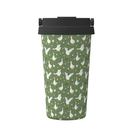 

Fuzoiu Cute goose Print Stainless Steel Travel Mug Vacuum Insulated Coffee Travel Mug Reusable Coffee Cup for Hot and Cold