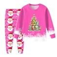 thumbnail image 2 of Staki Christmas Pajamas for Kids Christmas Pajamas for Kids Holiday Long Sleeve Sleepwear Santa Cotton Pajamas Sets for Boys/Toddler Pjs(Hot Pink,6Y), 2 of 6