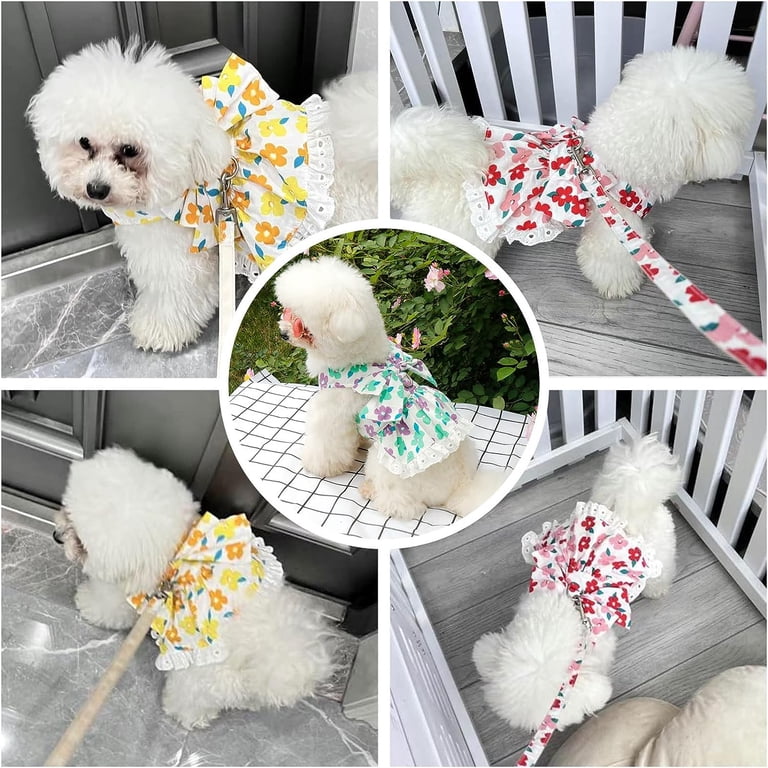 Cute Floral Dog Harness Dress and Leash Set for Small Dog Cats Girl Puppy Bowknot Princess Birthday Dress Summer Female Pet Small Dog Clothes Lace Doggie Kitten Outfits Apparel - Walmart.com Cute Floral Dog Harness Dress and Leash Set for Small Dog Cats Girl Puppy Bowknot Princess Birthday Dress Summer Female Pet Small Dog Clothes Lace Doggie Kitten Outfits Apparel - Walmart.com