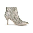 thumbnail image 3 of BLISSFUL STEP Women's Glitter Point Toe Stiletto Heels Ankle Boots Silver 8, 3 of 8