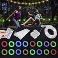 thumbnail image 2 of 39.37ft Trampoline Rim Light 4 Speeds LED Trampoline Lights 16 Changeable Color Trampoline Lights IP68 Waterproof Trampoline Rim LED Light Bright Easy to Install Battery Powered for Night, 2 of 11