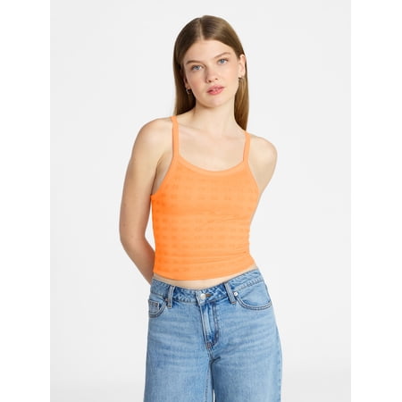 No Boundaries Cropped Textured Stitch Tank Top, Women's XXS-XXL