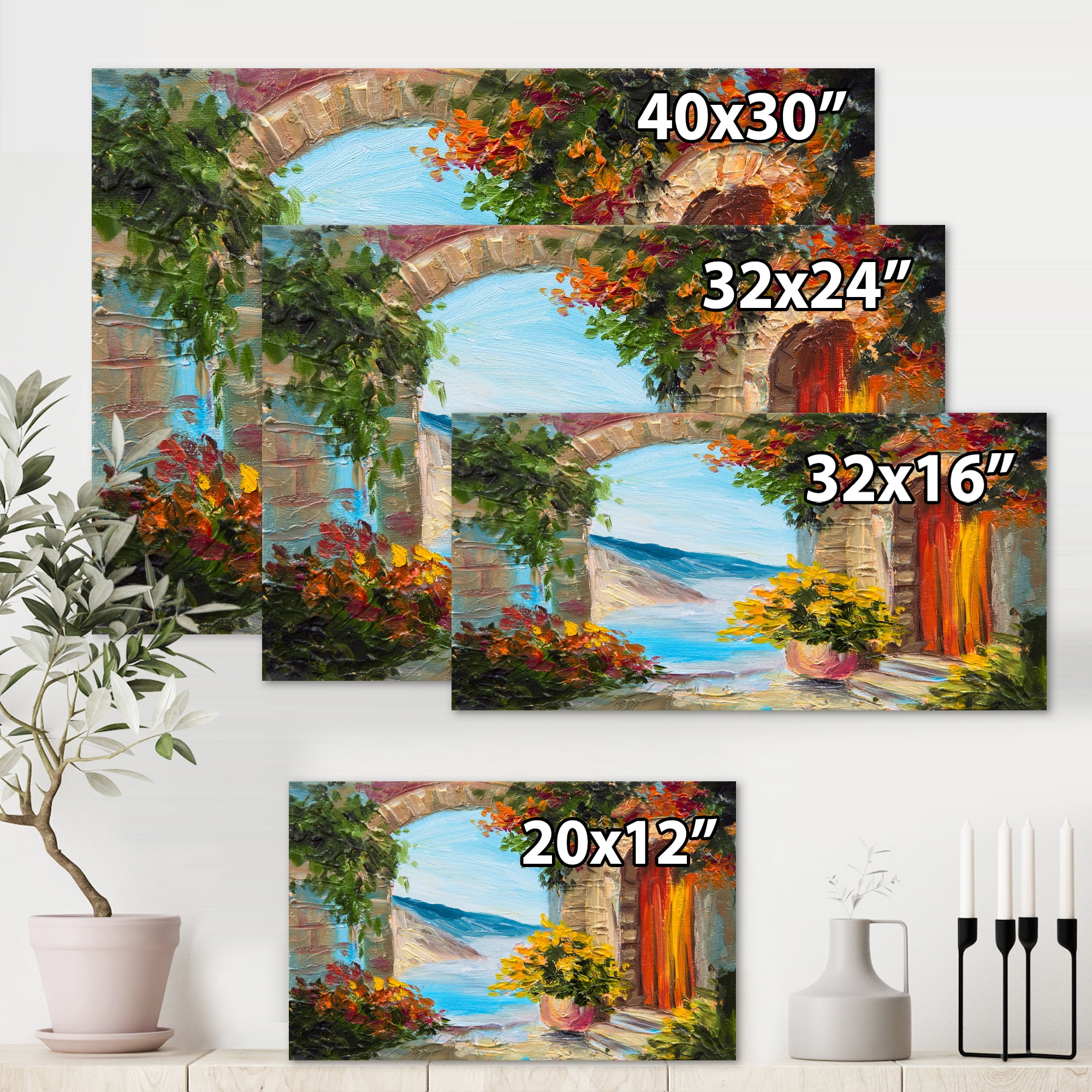 Square Canvas Wall Art 32x32 - Coastal Abstract Indigo & Ochre Print, Gallery Wrapped, Handmade In USA 2 thumbnail image