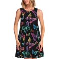 thumbnail image 1 of Disketp Rainbow Butterflies para Vestido sin Mangas para Mujeres, Vestidos de Verano para Mujeres, Casual y Holgado para la Playa, 1 of 7