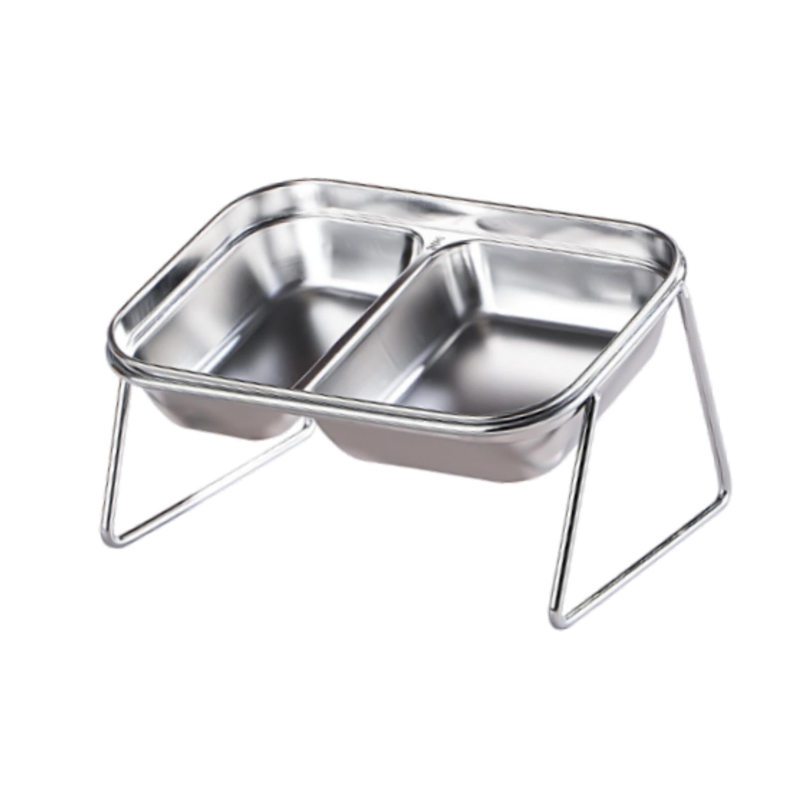 oshhni Elevated Cat Bowls Stainless Steel Dog Feeder Stable Cat Food and Water Bowl