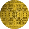 thumbnail image 1 of Ahgly Company Machine Washable Indoor Round Oriental Yellow Industrial Area Rugs, 6' Round, 1 of 4