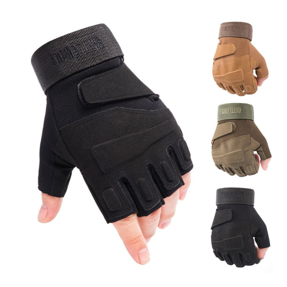 Motorcycle Tactical Gloves-Indestructible Full Finger and Half Finger Hard Knuckle Gloves for Hunting Cycling Hiking S Shooting 