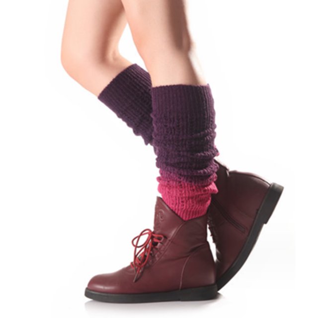 Moda de mujer Leggings de invierno botas calentador de pierna larga calcetines de punto de ganchillo calcetines cálidos hasta el muslo