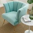 thumbnail image 3 of Armchair Accent Tufted Chair, Blue, Velvet, Modern Contemporary, Mid Century Living Hotel Lounge Cafe Lobby, 3 of 8