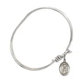 thumbnail image 2 of 5 3/4 inch Oval Eye Hook Bangle Bracelet w/ St. Henry II in Sterling Silver, 2 of 3