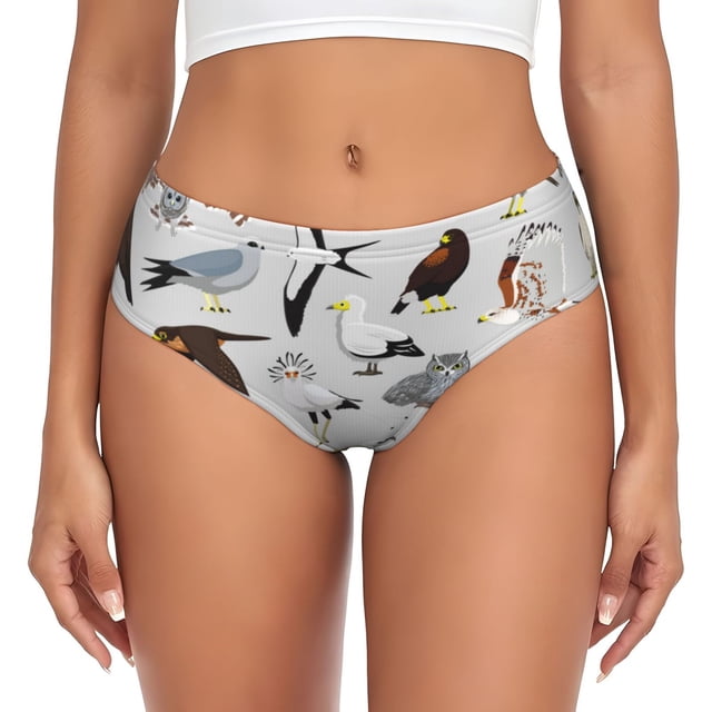 Balery Animal Bird Ropa Interior de Algodón para Mujer con Dibujo – Braguitas Cómodas y Elásticas, Estilo Clásico-Small
