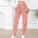 thumbnail image 2 of Gibobby Pantalones para mujer para el frío Pantalones de chándal de forro polar peludo para mujer, pantalones de forro polar con cordón grueso y cálido para invierno(Rosa,M), 2 of 5