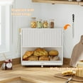 thumbnail image 5 of Corner Bread Box for Kitchen Countertop, Large Vintage Bread Storage Container Bin for Homemade Bread, Double Layer Farmhouse Bread Holder for Kitchen, Cabinet, Pantry (White, Medium), 5 of 7