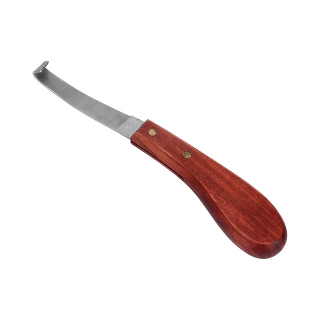 Horse Hoof Knife Trimming Tool Curved Blade Design Wooden Handle for Farming