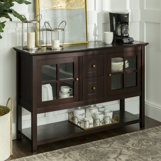 Walker Edison 52 Wood Console Table Buffet Tv Stand For S Up To 55 Espresso Com Walker Edison 52 Wood Console Table, Wood Console Table Tv Stand
