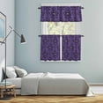 thumbnail image 5 of Purple Halloween Kitchen Curtains Sets for Windows 36 Inch Length, Horror Spooky Skull Floral Vintage Rod Pocket Window Treatments Tier Curtains and Valances Set for Bedroom/Bathroom, 5 of 8