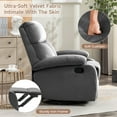 thumbnail image 4 of 360° Swivel Rocking Recliner for Adults, Micro Velboa Rocker Recliner Chair for Living Room, Manual Single Sofa Recliner for Apartment - Gray, 4 of 5