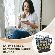 Black Metal K Cup Holder – 19‑Slot Coffee Pod Organizer, Vertical Capsule Rack, Countertop Storage Display for Kitchen, Office & Home Coffee Bar