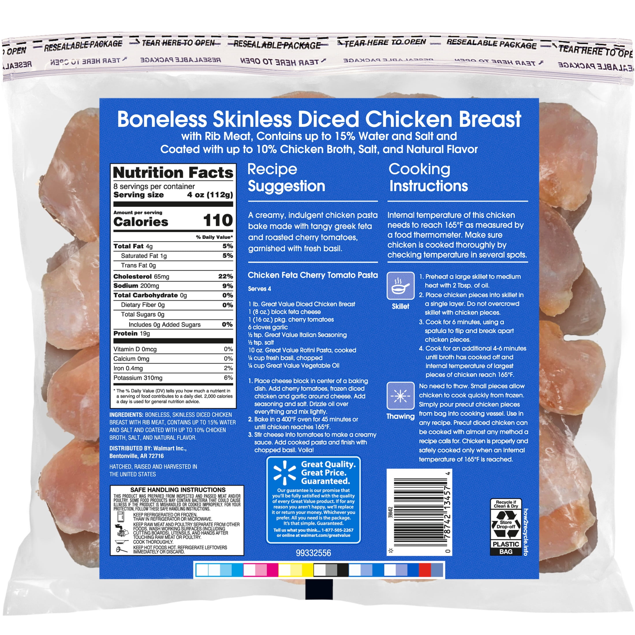 Great Value Oz Chicken Breast Nutrition Freshness Guaranteed