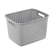 Sterilite Tall Weave Storage Basket-15"X12.25"9.375" Cement