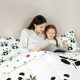 thumbnail image 5 of jejeloiu Cute Panda Queen Comforter Set,Zoo Animal Bedding Sets,White Black Green Bedding Comforter Set For Boys Girls,Ultra Soft Home Decor Reversible,3-Piece, 5 of 8