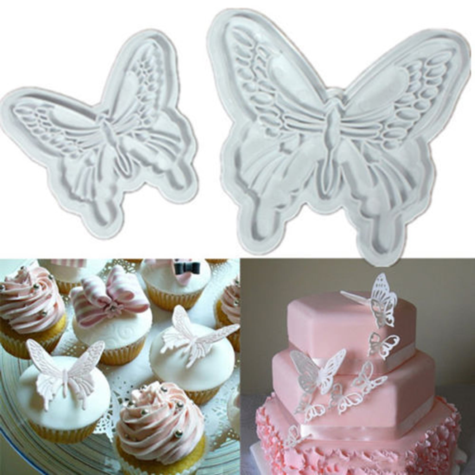 WE CAN COOK CHILDRENS KIDS SILICONE CAKE JELLY MOULDS BUTTERFLY & TEDDY 2pc SET 