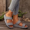 thumbnail image 2 of DAFEI Women's Thick Soled Flat Single Strap Slip Sandals with Cut Out Design Casual Open Back Sandals, 2 of 8