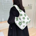 thumbnail image 1 of Bolso de hombro con estampado de flores para mujer bolsa de Likrtyny hombro de felpa suave bolso de mano peludo y esponjoso para compras de invierno, 1 of 9