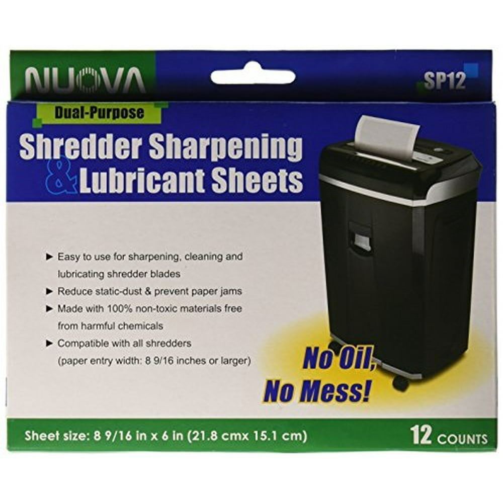 nuova shredder sharpening & lubricant sheets 12 counts