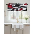 thumbnail image 2 of Valances for Windows Red Black Twist Art Rod Pocket Cafe Window Treatments Valance Curtains for Kitchen Bathroom Laundry Basement Windows 54"x18", 2 of 9