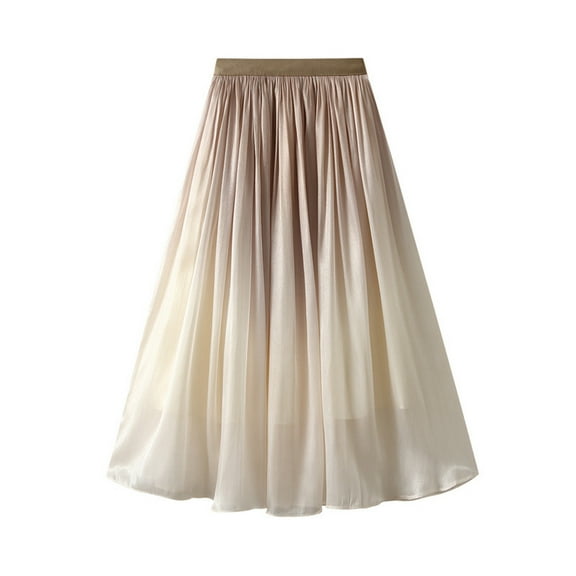 Skirt for Women Summer, Women's Fashion High Waist Pleated Solid Color Short Skirt Loose Skirt on Clearance