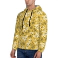 thumbnail image 3 of Pofeuu Flower Print Mens Casual Hooded Collar Drawstring Hoodies Pullover Sweatshirts Casual Long Sleeve Shirts-Large, 3 of 7