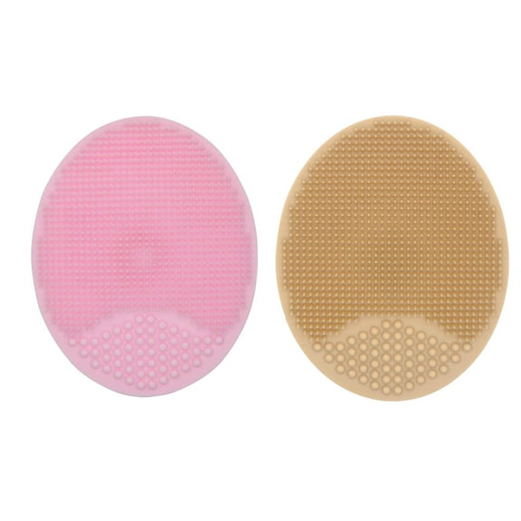 ACDANC 2 Pcs Silicone Face Scrubber for Men,Food-Grade Silicone Bristles Face Cleansing Brush for Gentle Cleansing,Non-Slip Handle Skin Care for Cleansing and Exfoliating,Pink&Skin