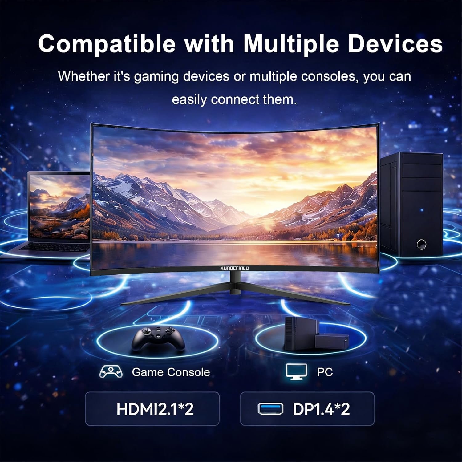 32 Inch Monitor Curved 4K UHD(3840x2160P) 60Hz,1500R VA Panel,Computer PC Monitor,Gaming 4K Freesync,sRGB HDR10 DP+HDMI,VESA