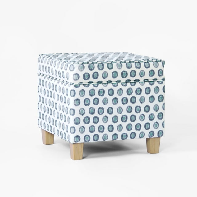 Puf baúl Benzara Pyp cuadrado 45x45x42 cm azul verde