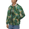 thumbnail image 3 of Wukai Thorns Of Macro Cactus Print Men's Zip-Up Hoodie,Fleece Full-Zip Hoodie for Men, Hooded Sweatshirt-X-Large, 3 of 5