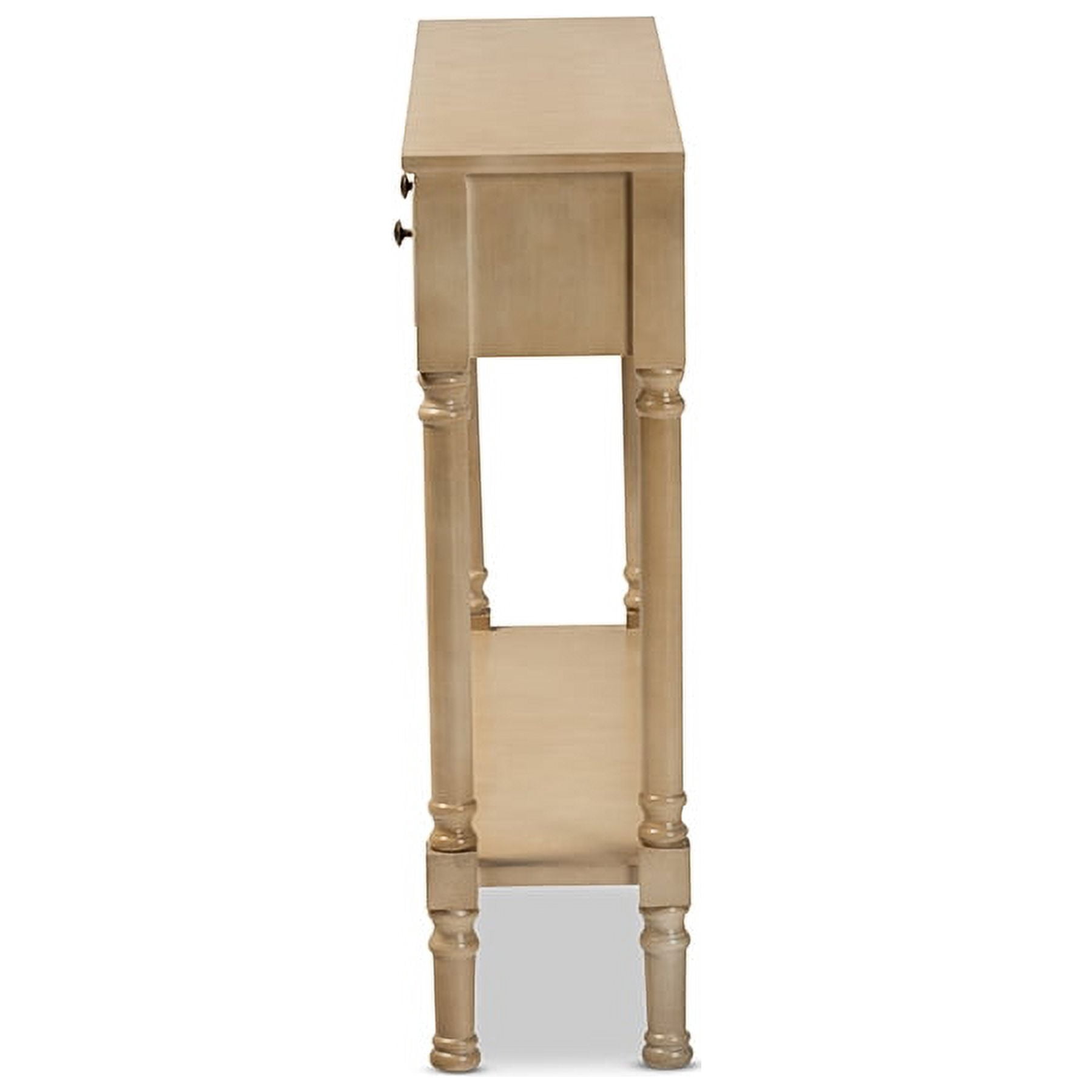 Traditional French Farmhouse Oak Brown Finished Wood 3-Drawer Entryway Console Table