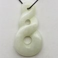 thumbnail image 5 of Hand Carved Serpentine Infinity Pendant with Simple Black Cord | 45x23x6mm |, 5 of 7