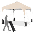 thumbnail image 2 of Yaheetech 10x10 FT Pop Up Canopy Tent with Roller Bag, Beige, 2 of 8