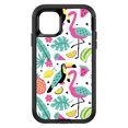 thumbnail image 1 of DistinctInk Custom SKIN / DECAL compatible with OtterBox Defender for iPhone 11 Pro (5.8" Screen) - Summer Graphics - Flamingo Toucan Pineapple, 1 of 5