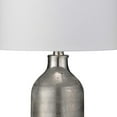 thumbnail image 3 of Benzara BM241214 Ceramic Table Lamp with Formal Stripes, White & Silver, 3 of 5