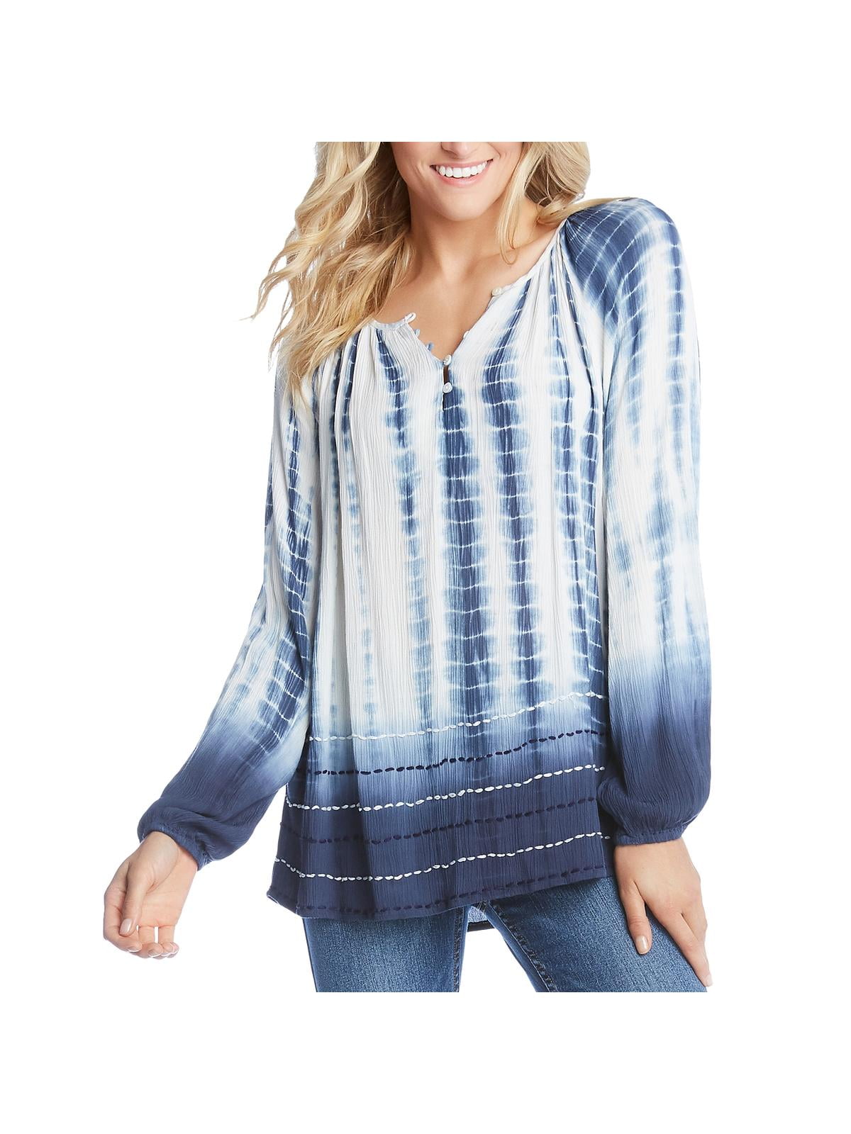 karen kane tie dye peasant top