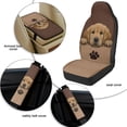 thumbnail image 6 of Xixirimido Car Seat Covers Front Seats Only with Belt Covers Armrest Box Cover 5Pcs Set for SUV Sedan Van Truck PU Leather Seat Protector Automotive Accessories, Brown Labrador Retriever, 6 of 8