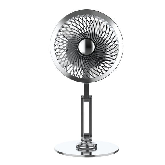 Desktop Metal Mini Portable Fan - Foldable USB Rechargeable Small Fan with Brushless Motor, Quiet Operation, Adjustable Airflow for Home, Office, Travel,Silver